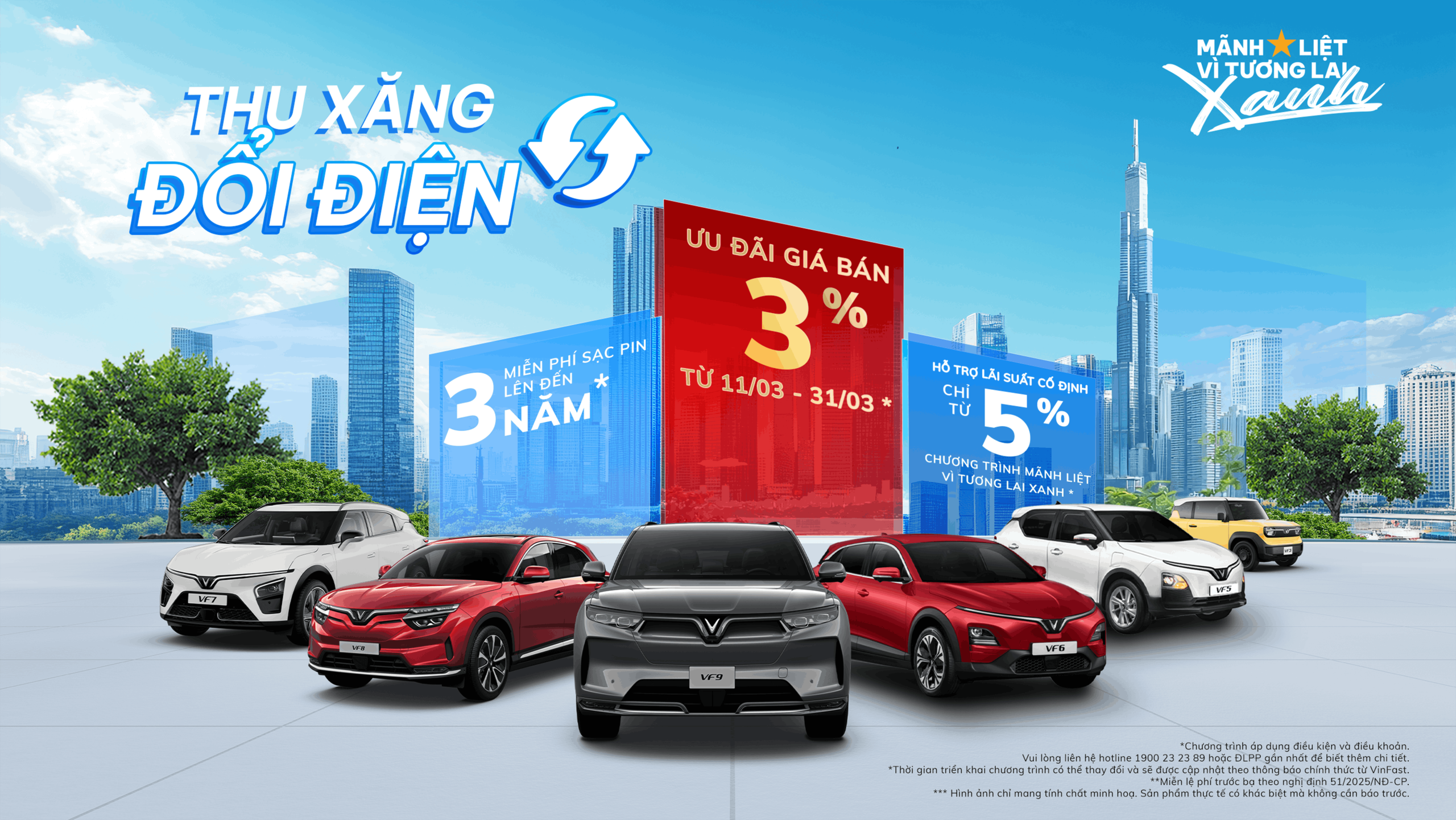 Thu Xăng Đổi Điện Vinfast: Ưu đãi 3% đến 31/03/2026 Tại Hưng Yên